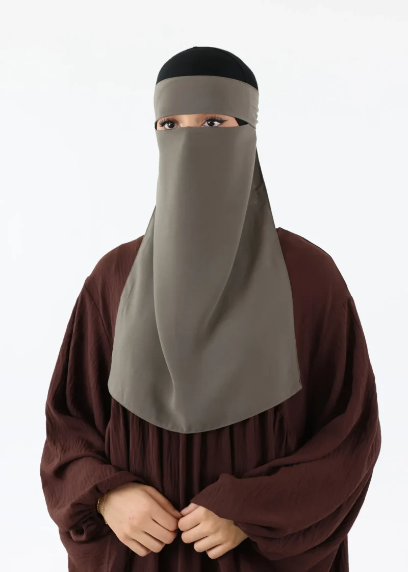 Alternative view of Full Niqab Premium Chiffon Sage Green