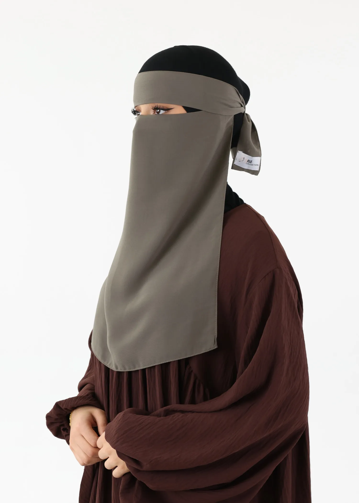 Full Niqab Premium Chiffon Sage Green