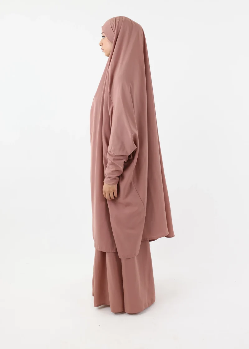 Jilbab Classic Lycra cuffs Old Pink - Image 3