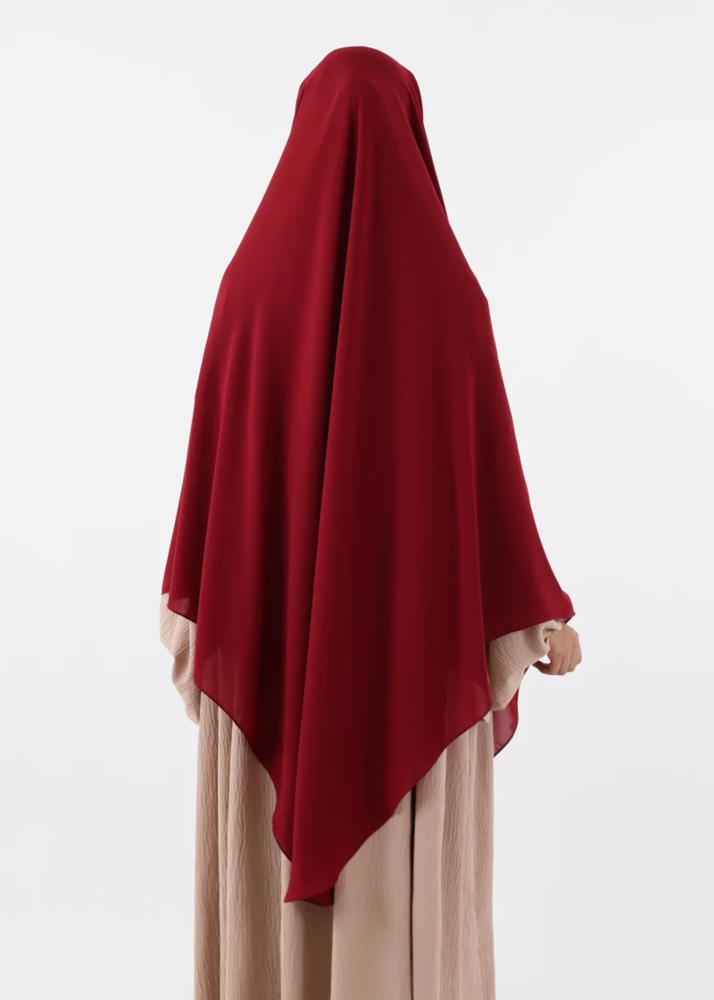 Niqab Khimar Set Cap Full Coverage - Burgundy - Image 6