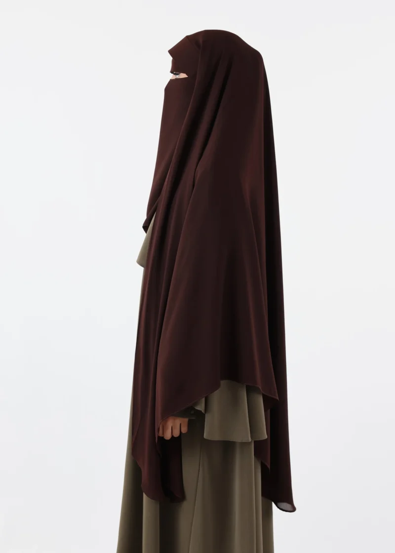 Niqab Khimar Set Cap Full Coverage - Coffee - Image 7