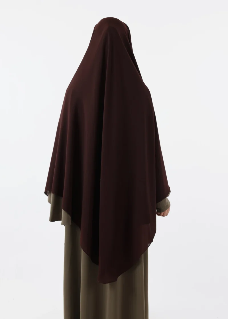 Niqab Khimar Set Cap Full Coverage - Coffee - Image 6