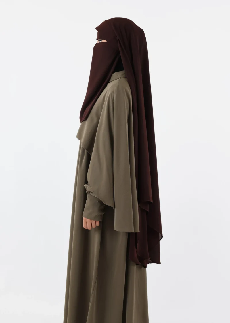 Niqab Khimar Set Cap Full Coverage - Coffee - Image 5