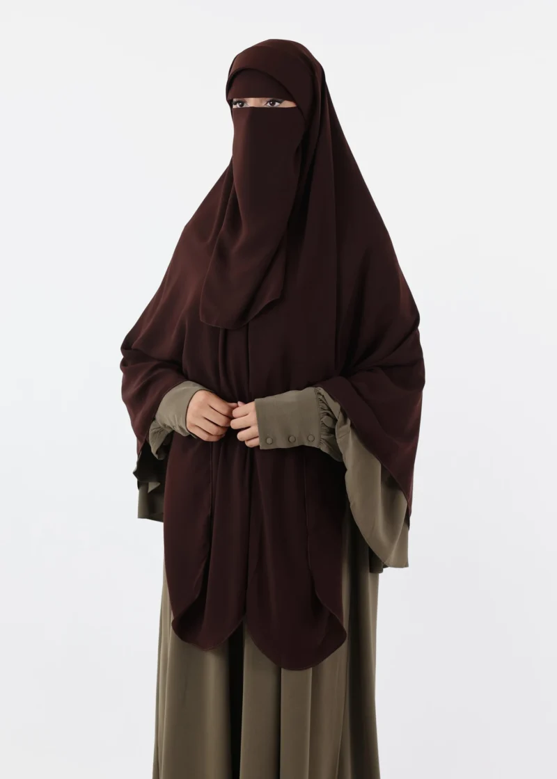 Alternative view of Niqab Khimar Set Cap Full Coverage - Coffee