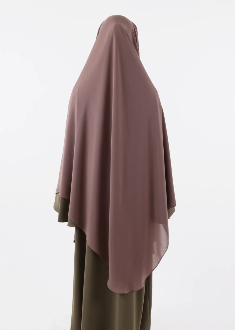 Niqab Khimar Set Cap Full Coverage - Dark Taupe - Image 3