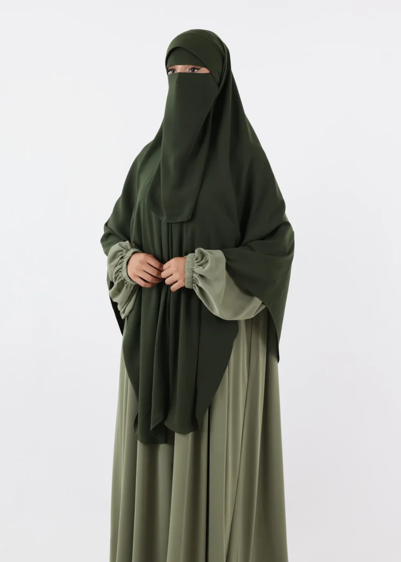 Niqab Khimar Set Cap Full Coverage - Khaki
