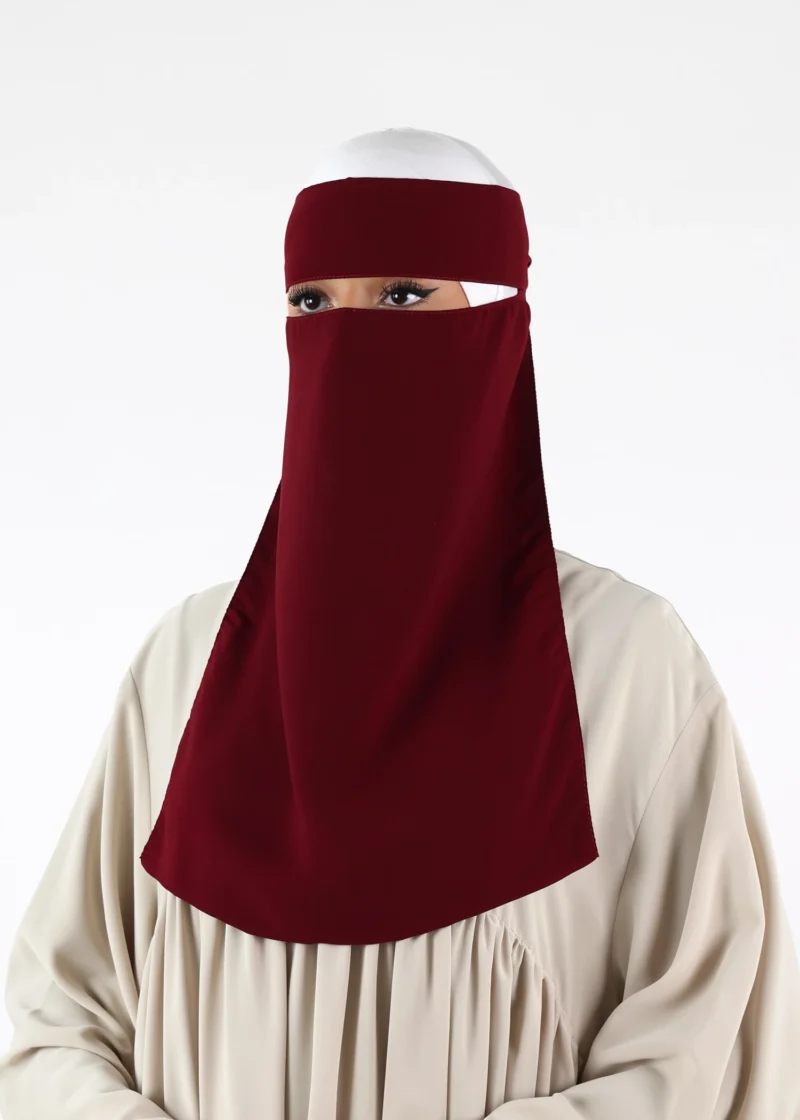 Alternative view of Full Niqab - No Pinch - Burgundy