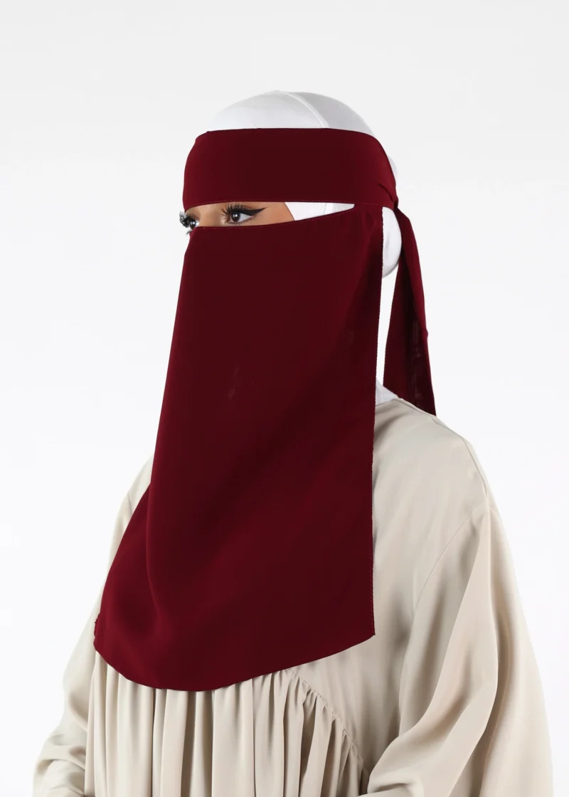 Full Niqab - No Pinch - Burgundy