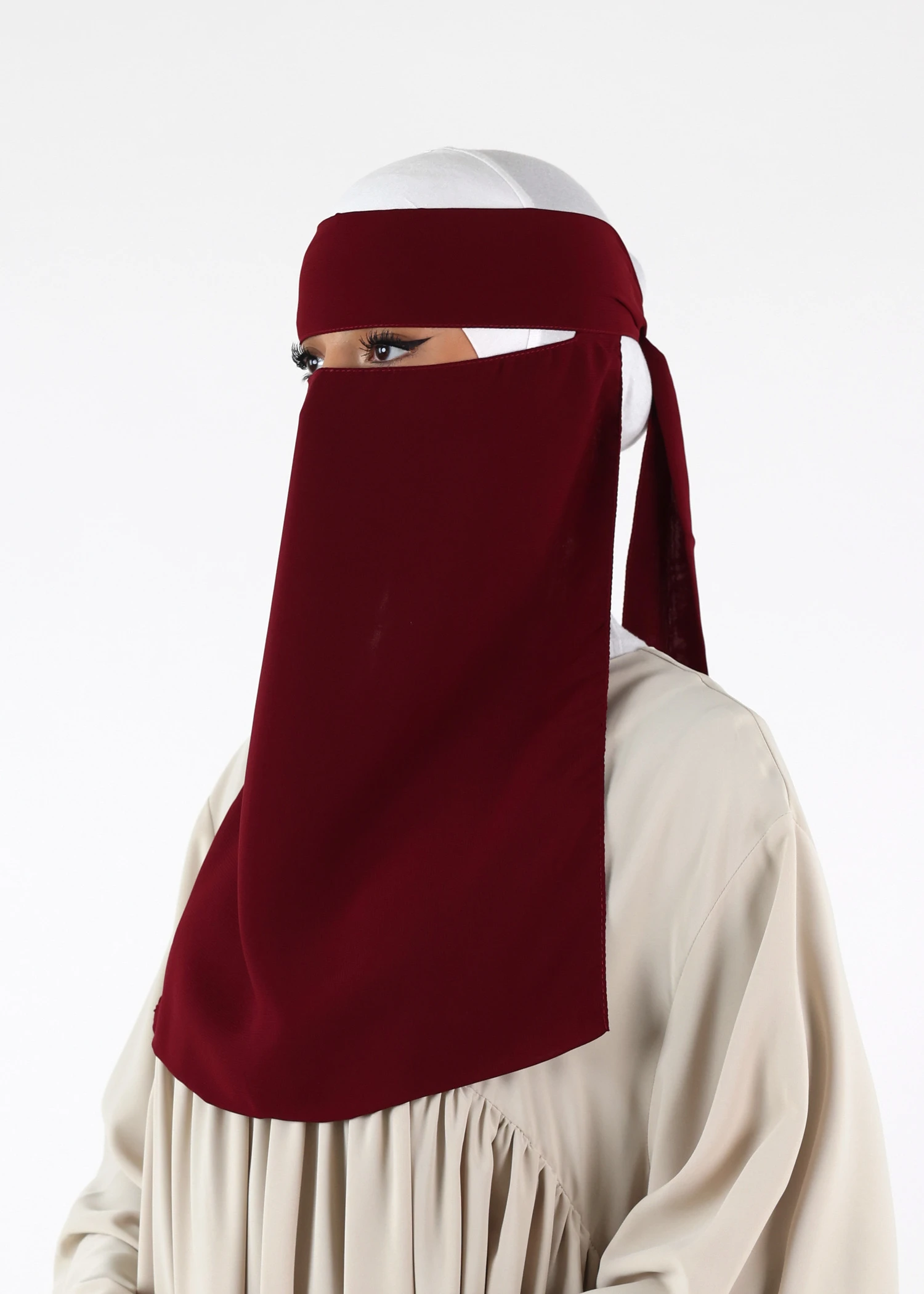 Full Niqab - No Pinch - Burgundy