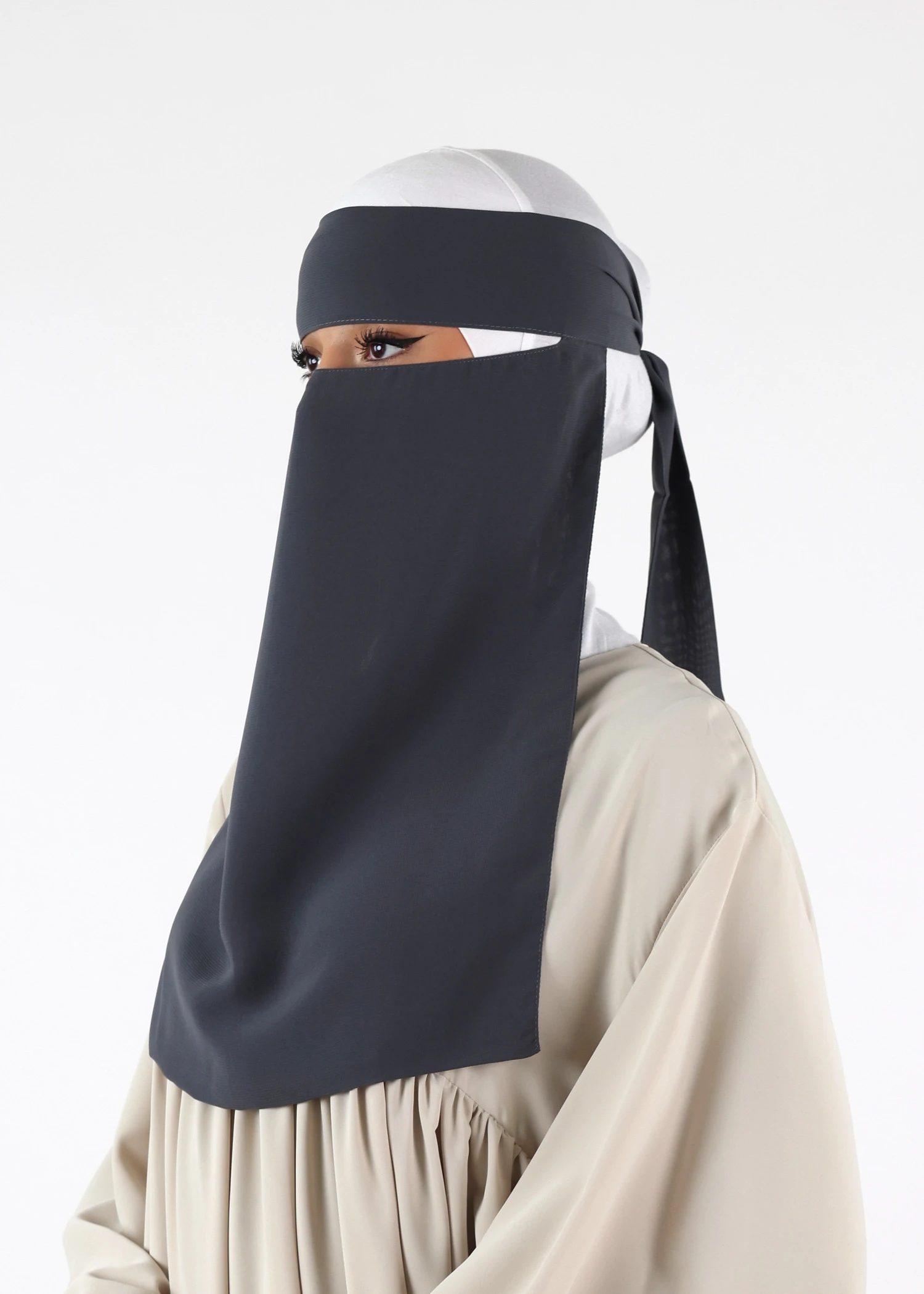 Full Niqab - No Pinch - Chacoral Grey