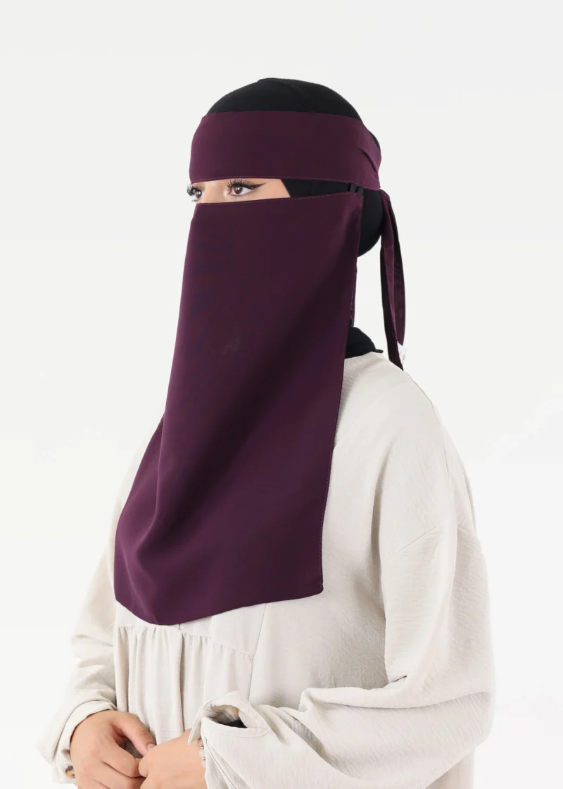 Full Niqab Easy Pull Down Dark Purple