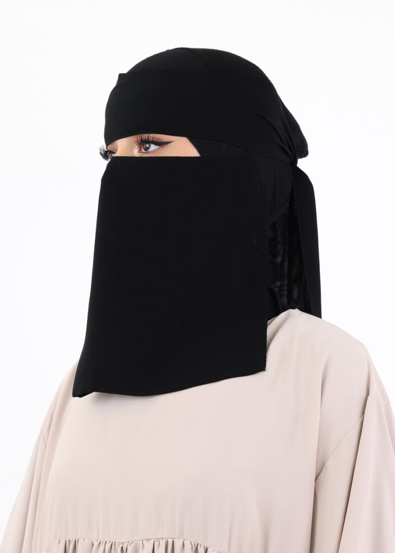 Full Niqab Short - No Pinch - Black