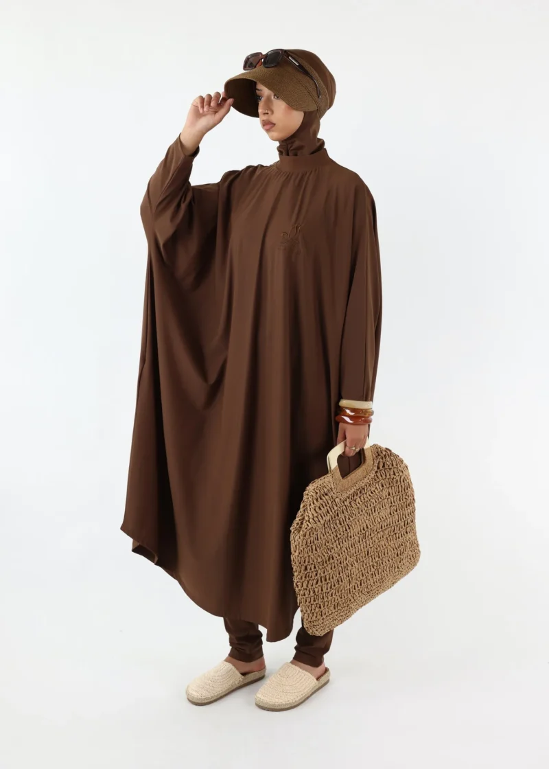 Burkini Farasha Ina 3 Pieces Set Muslim Swimsuit Coffee