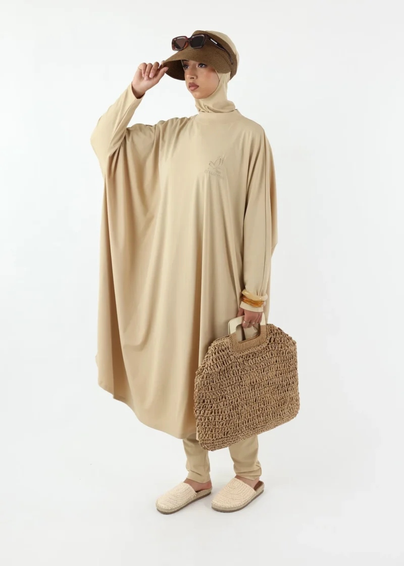 Burkini Farasha Ina 3 Pieces Set Muslim Swimsuit Cream