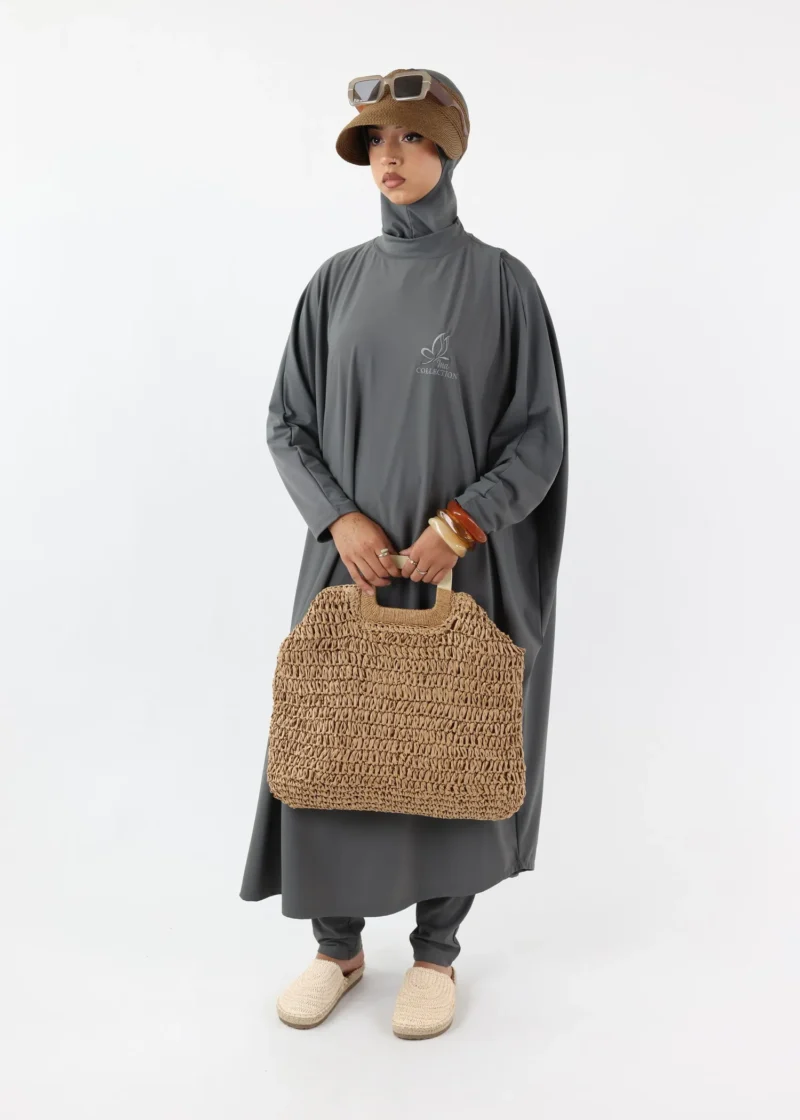 Alternative view of Burkini Farasha Ina 3 Pieces Set Muslim Swimsuit Grey