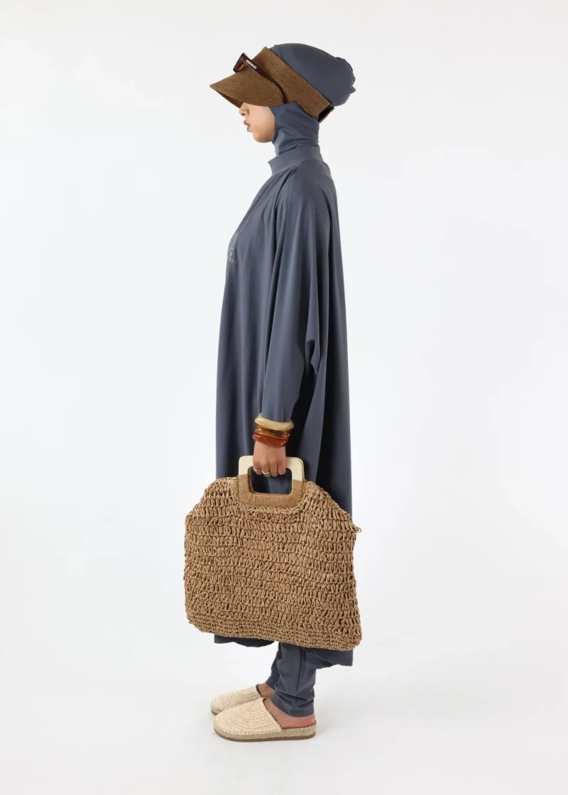 Alternative view of Burkini Farasha Ina 3 Pieces Set Muslim Swimsuit Grey Teal