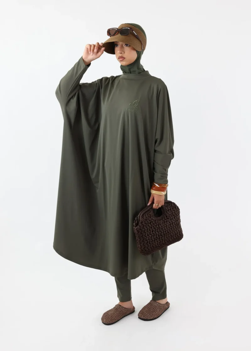 Burkini Farasha Ina 3 Pieces Set Muslim Swimsuit Khaki
