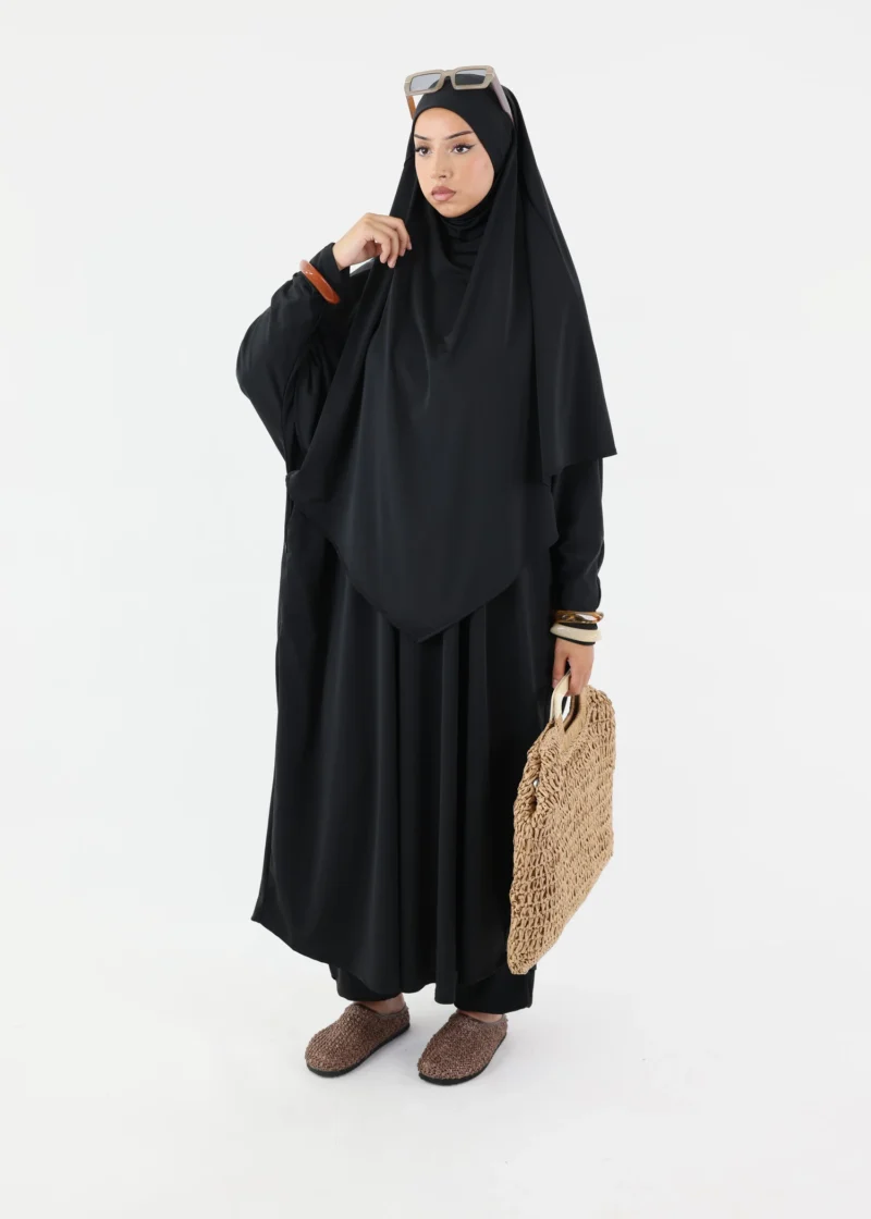 Modest Burkini Jilbab Set - Black - Image 7