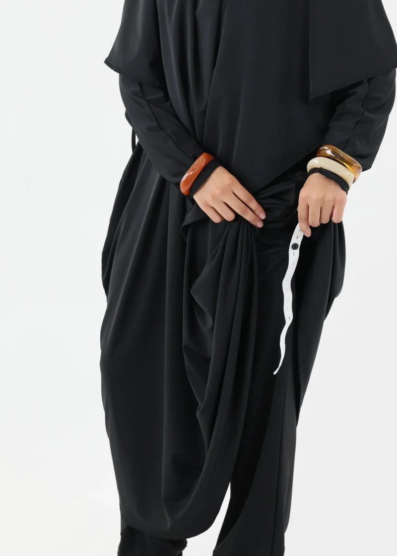 Modest Burkini Jilbab Set - Black - Image 5