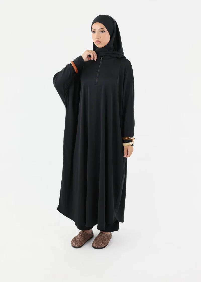Modest Burkini Jilbab Set - Black - Image 4