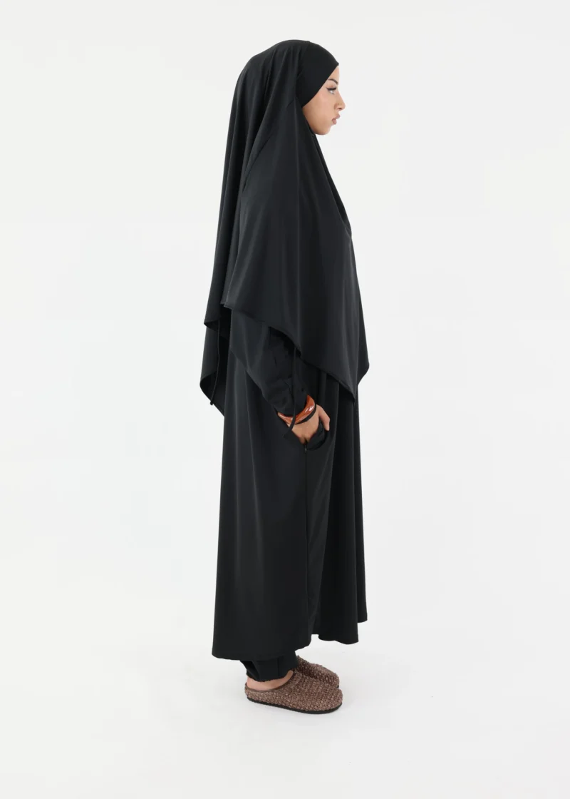 Modest Burkini Jilbab Set - Black - Image 3