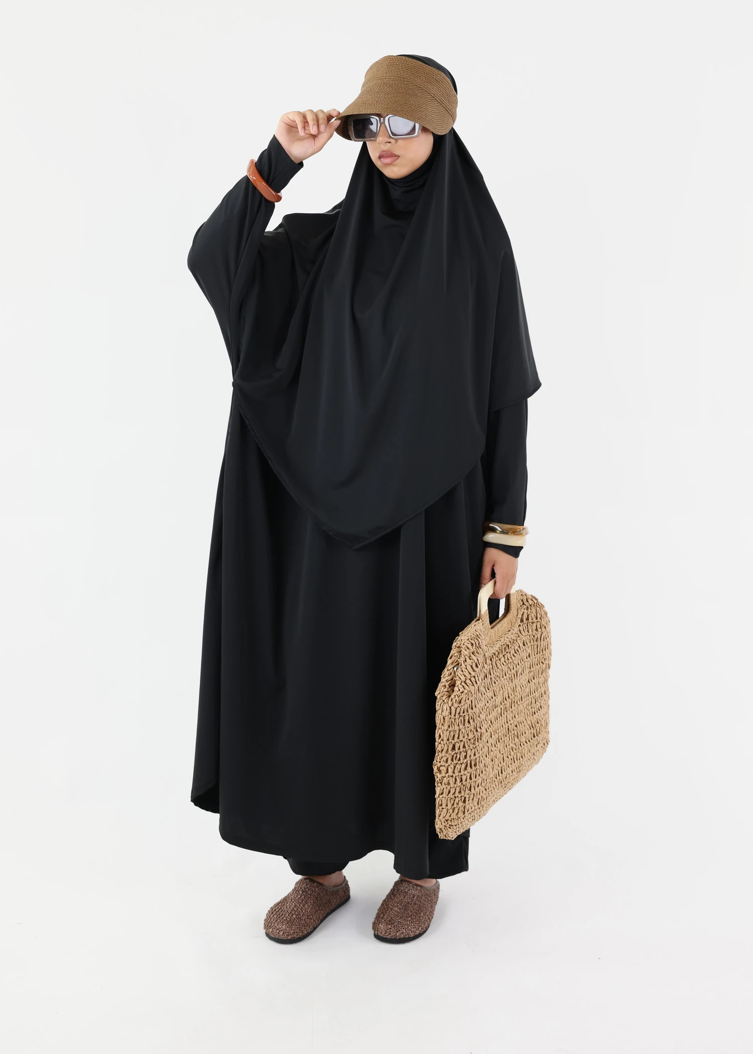Modest Burkini Jilbab Set - Black