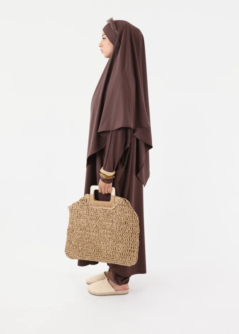 Modest Burkini Jilbab Set - Coffee - Image 6
