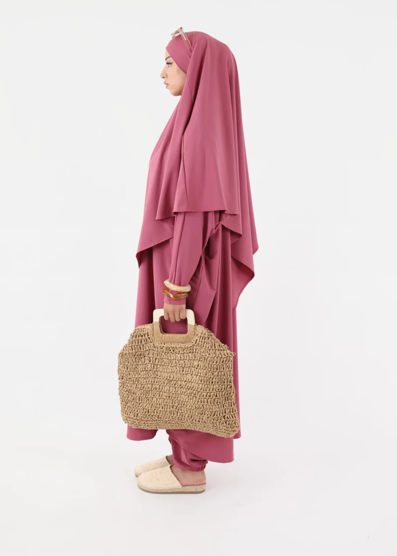 Modest Burkini Jilbab Set - Dusty Rose - Image 6
