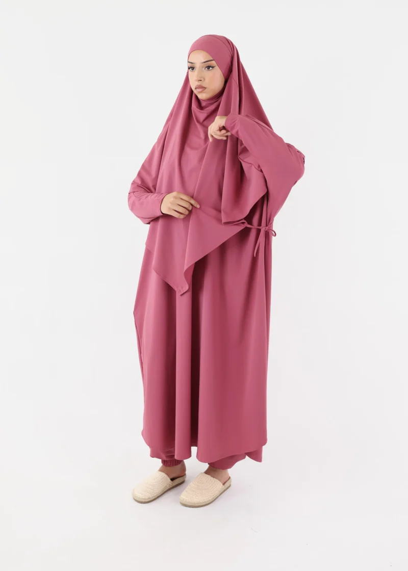 Modest Burkini Jilbab Set - Dusty Rose - Image 5