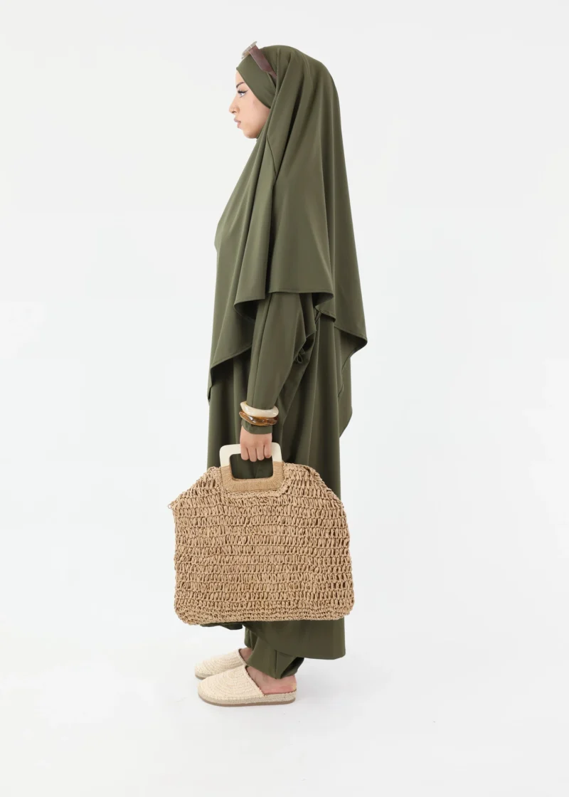 Modest Burkini Jilbab Set - Khaki - Image 7