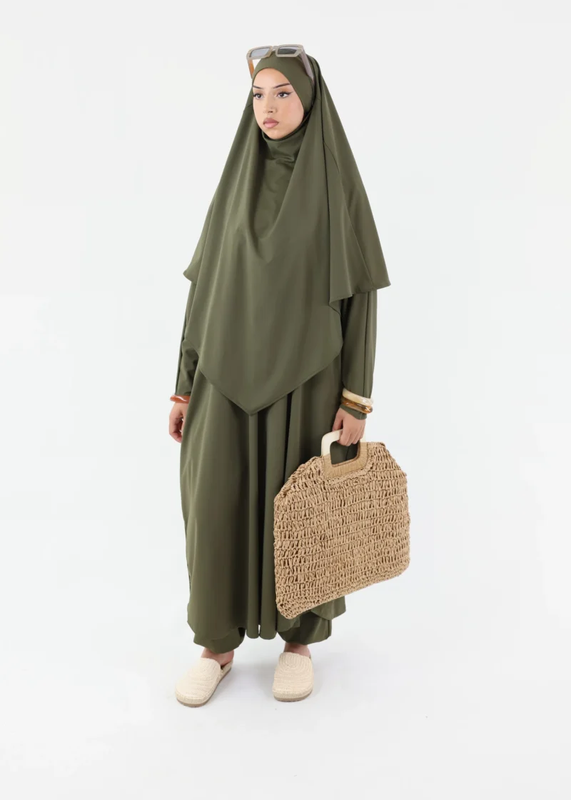 Modest Burkini Jilbab Set - Khaki - Image 6