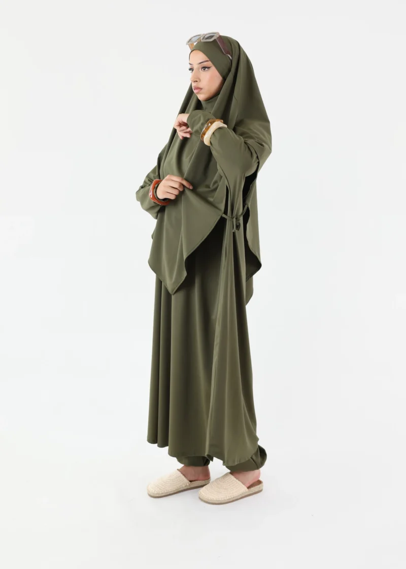 Modest Burkini Jilbab Set - Khaki - Image 5