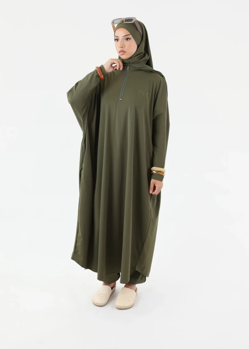 Modest Burkini Jilbab Set - Khaki - Image 4