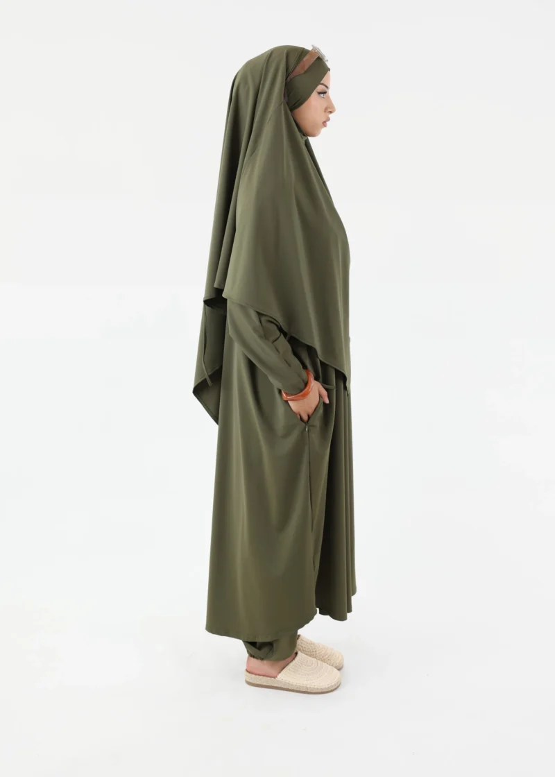 Modest Burkini Jilbab Set - Khaki - Image 3