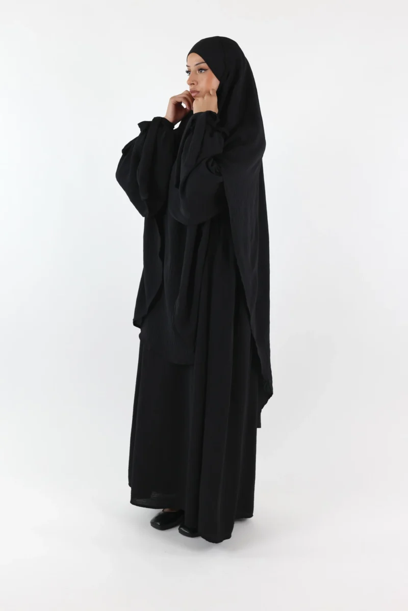 Alternative view of ABAYA and KHIMAR Set Ruqayya - Black