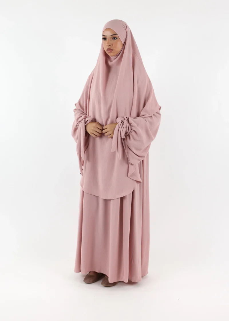 Alternative view of ABAYA and KHIMAR Set Ruqayya - Blush Pink
