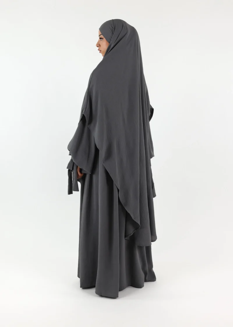ABAYA and KHIMAR Set Ruqayya - Dark Grey - Image 3