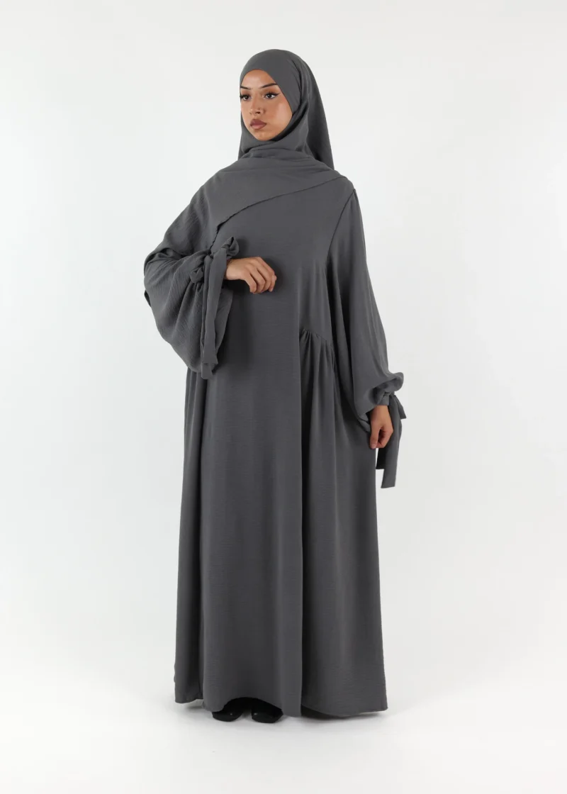 ABAYA and KHIMAR Set Ruqayya - Dark Grey - Image 4