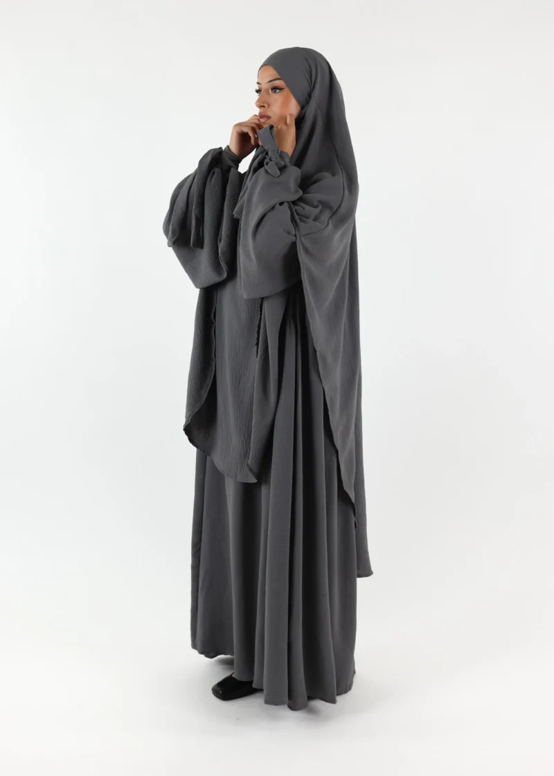 ABAYA and KHIMAR Set Ruqayya - Dark Grey - Image 5