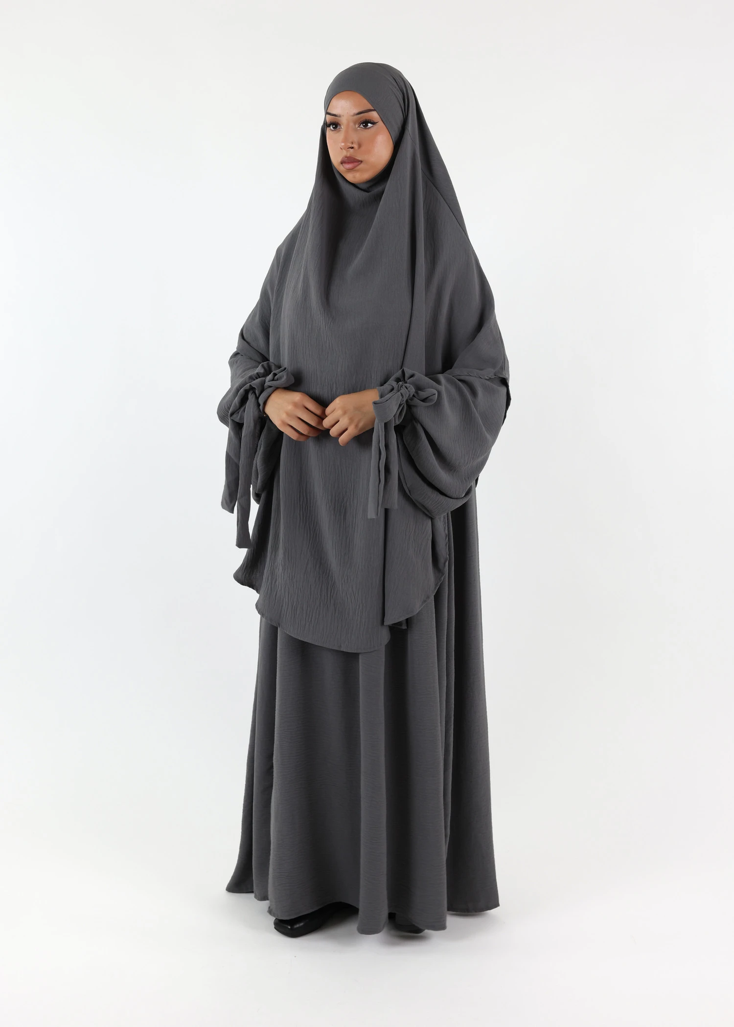 ABAYA and KHIMAR Set Ruqayya - Dark Grey