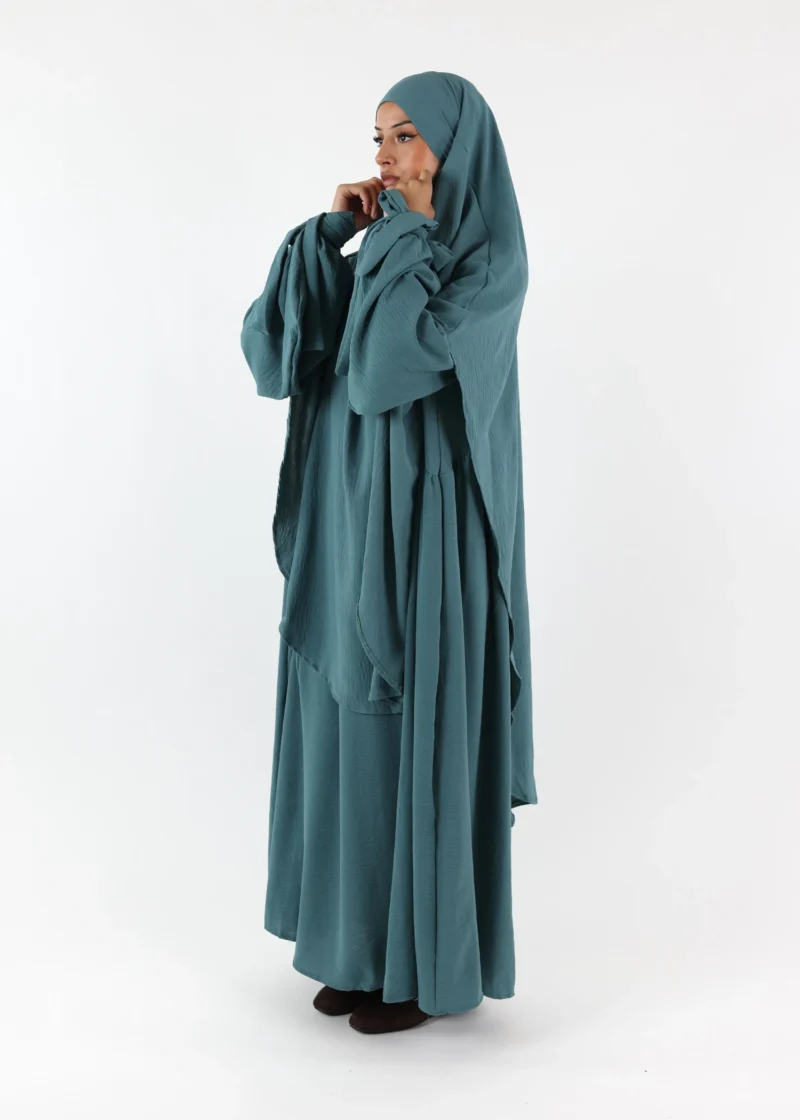 Alternative view of ABAYA and KHIMAR Set Ruqayya - Dusty Jade