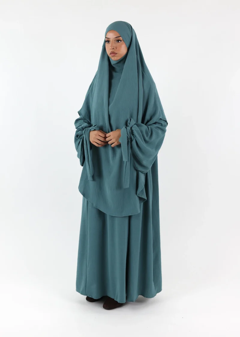 ABAYA and KHIMAR Set Ruqayya - Dusty Jade