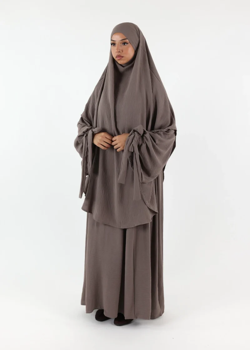ABAYA and KHIMAR Set Ruqayya - Taupe - Image 3