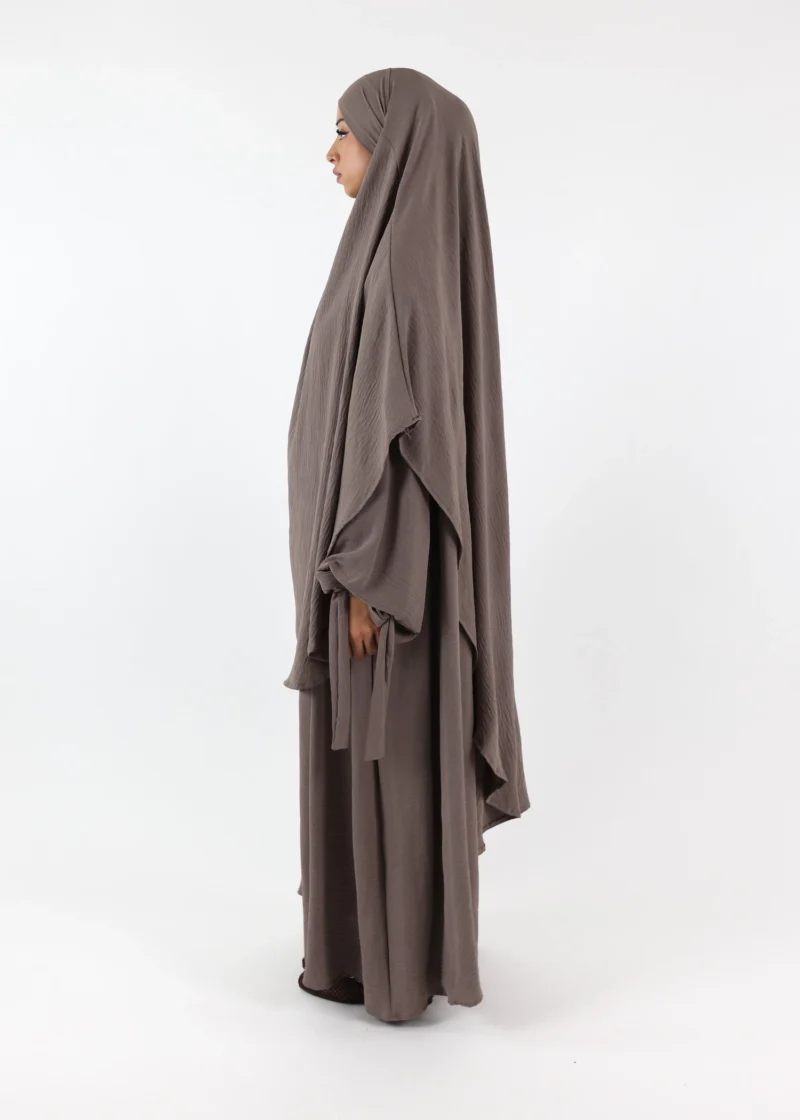 ABAYA and KHIMAR Set Ruqayya - Taupe - Image 4