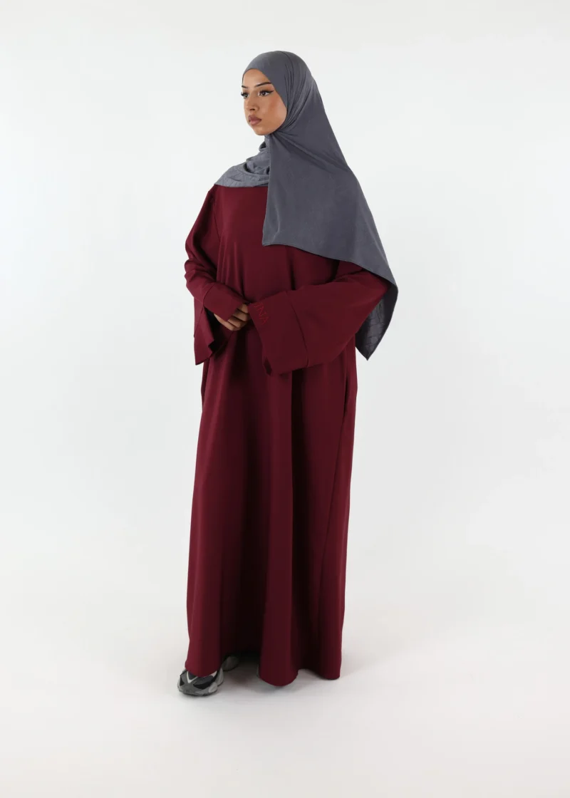 Abaya Souhaila Burgundy - Image 3