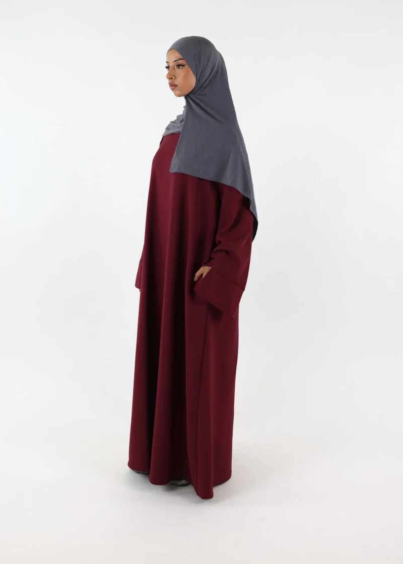 Abaya Souhaila Burgundy - Image 4
