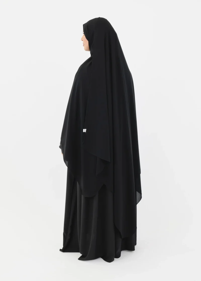 Mega Hijab 2XL- Smooth Premium Chiffon - Black - Image 4