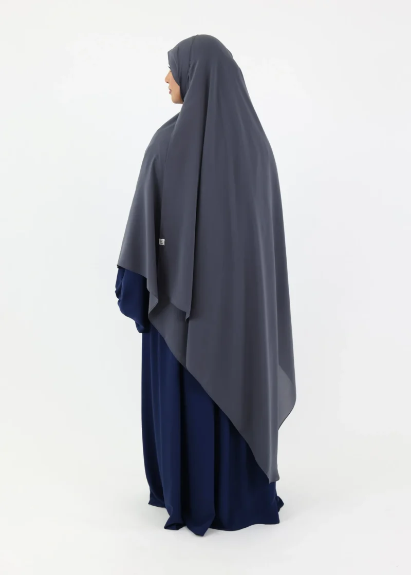 Mega Hijab 2XL- Smooth Premium Chiffon - Charcoal Grey
