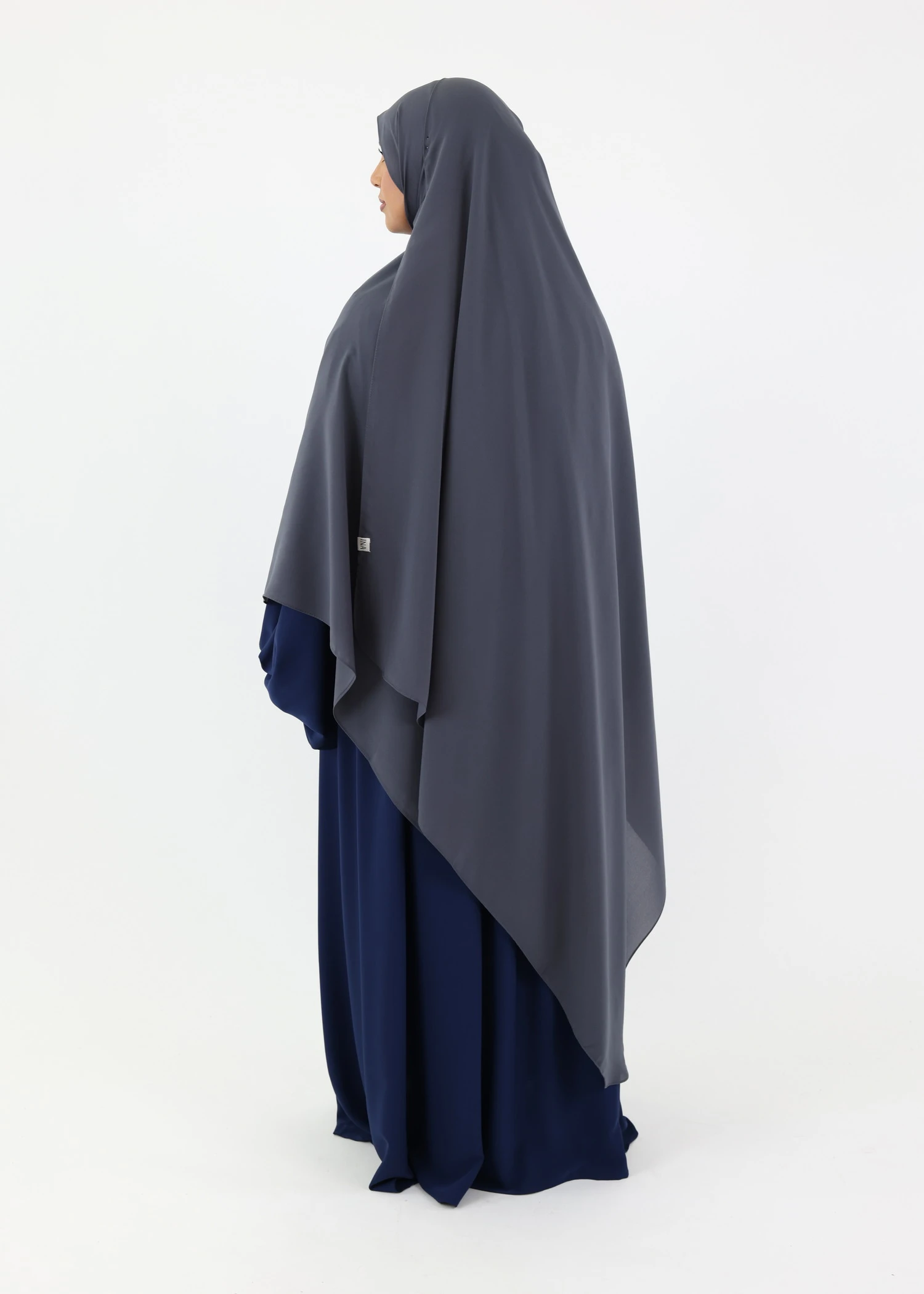 Mega Hijab 2XL- Smooth Premium Chiffon - Charcoal Grey