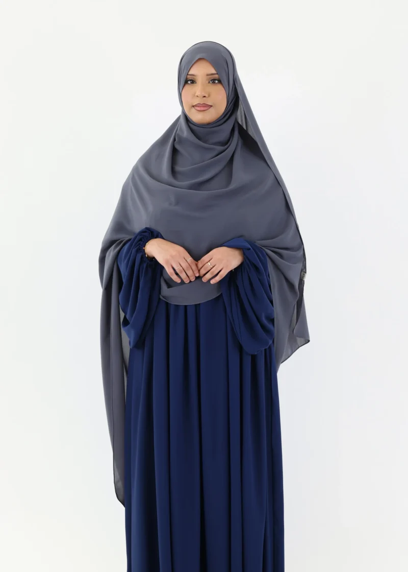 Mega Hijab 2XL- Smooth Premium Chiffon - Charcoal Grey - Image 7